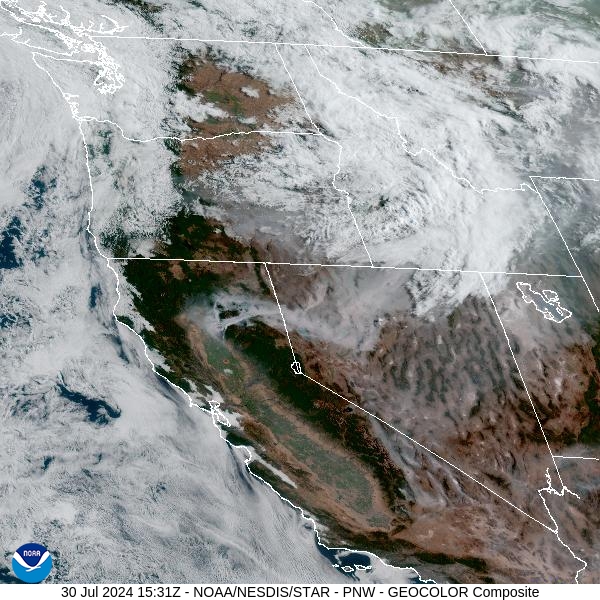 Tuesday morning’s satellite shows a trough of low pressure marching across the Northern Rockies.